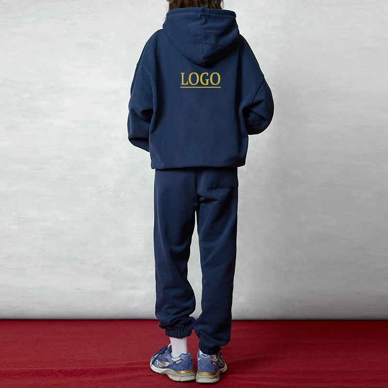 F240100 Custom Clothing Manufacturers Unisex Hoodie Set Women Men Two Piece  Outfits Hoodie Sweatpants Jogger Tracksuit Set