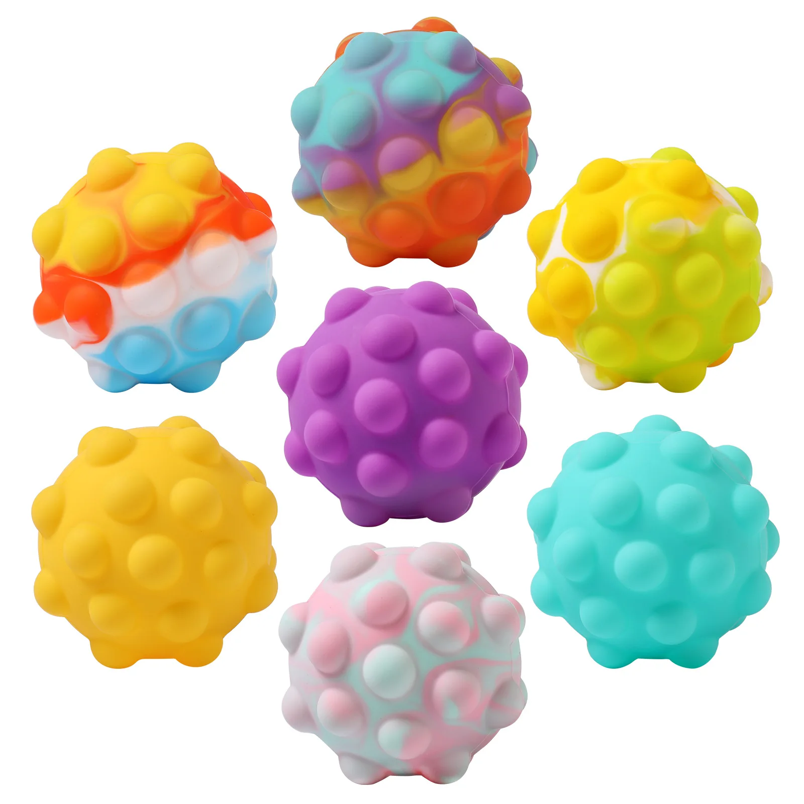 Детская игрушка-антистресс для снятия стресса, антистрессовый куб, Радужный шар, игрушка-антистресс для поп-снятия стресса, Сжимаемый эластичный 3D мяч