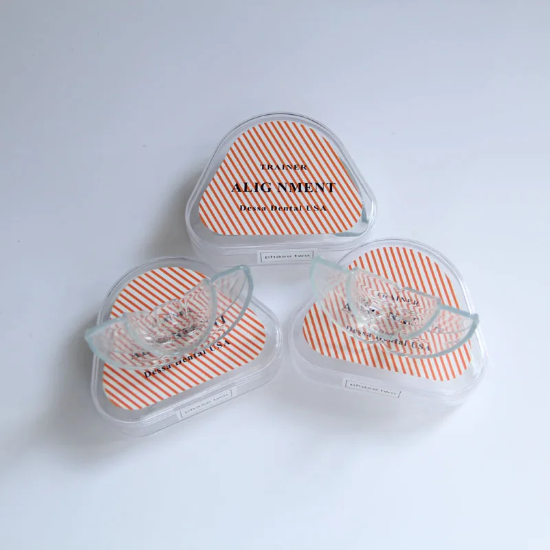 Private Label Plastic Orthodontic Trainer Teeth Aligners Fake Invisalign Dental Braces Box Package