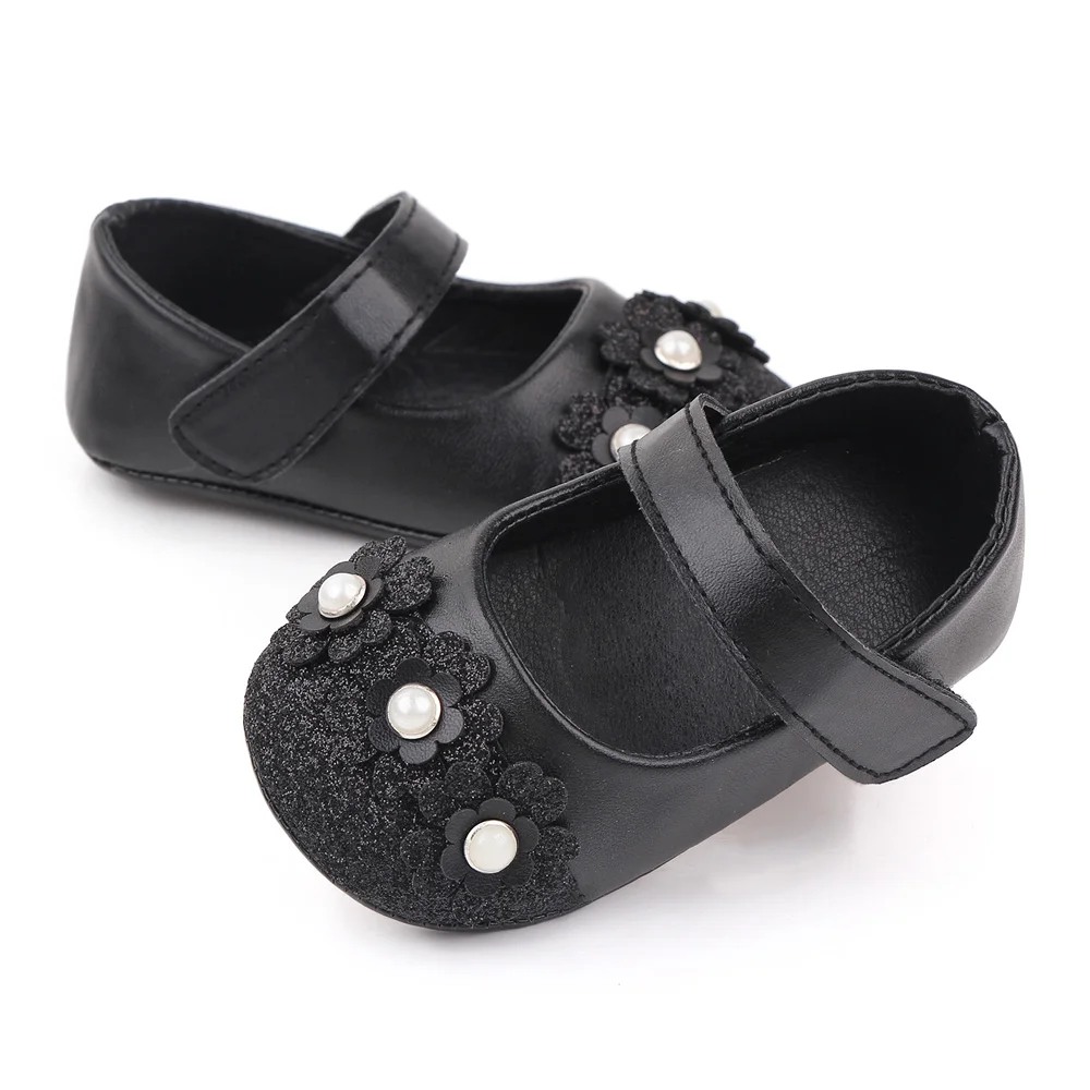 Bling baby princess shoes beauty flowers TPR soled non-slip baby shoes for girls toddler shoes factory