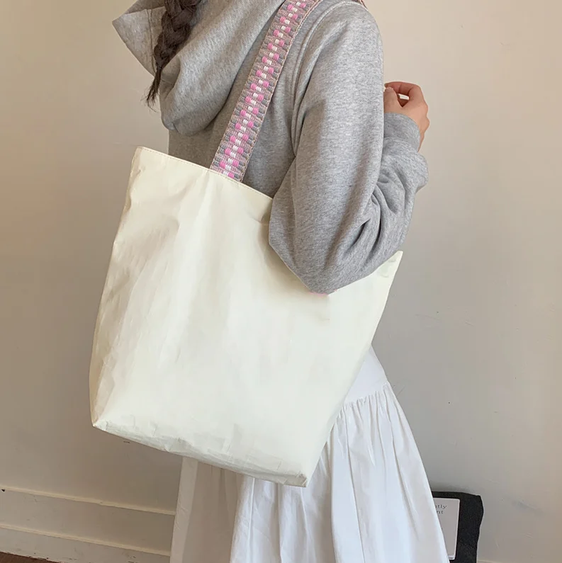 Tyvek Bag Large- Capacity Soft Shopping Totes National Straps Women Waterproof Dupont Paper Zip, Wholesale & OEM/ODM Welcome