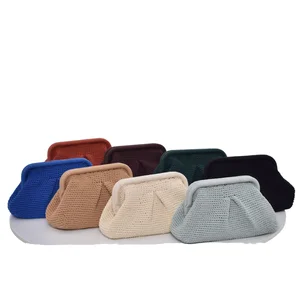 Factory Wholesale Ladies Handmade Dumpling Pouch Bag for Women New Trendy Hand-woven Bag for Winter Clutch Bag