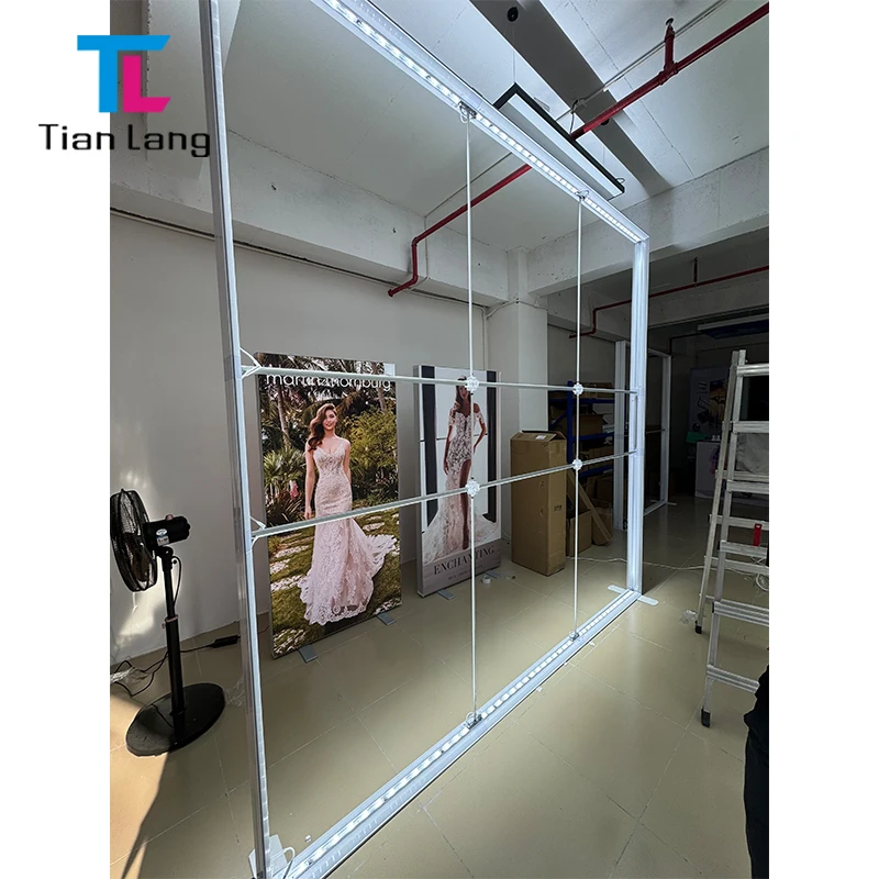 TianLang Advertising Fabric LED Light Box Textile Backlit Double Sided Backdrop Exhibition Stands Booth