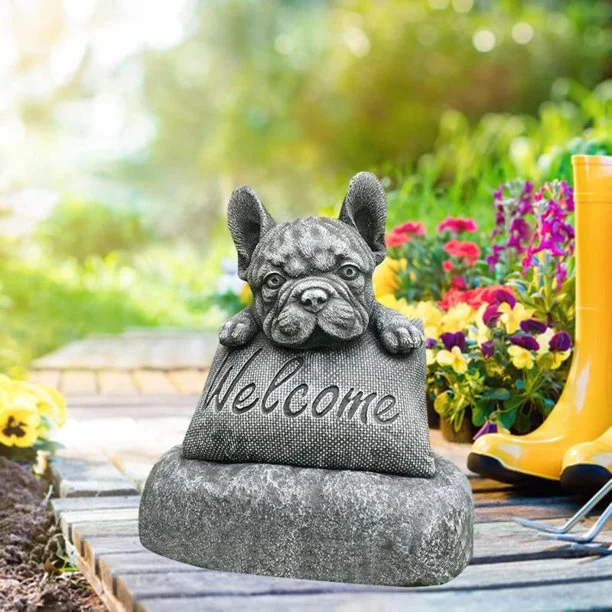 Creative Dog Statue Resin English French Bulldog Statue Ornaments Home  Decoration