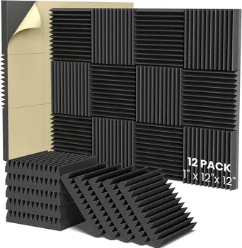 Acoustic Panels 1"X12"X 12" Noise Canceling Sound Proof Sound Absorbing Foam Panels For Wall