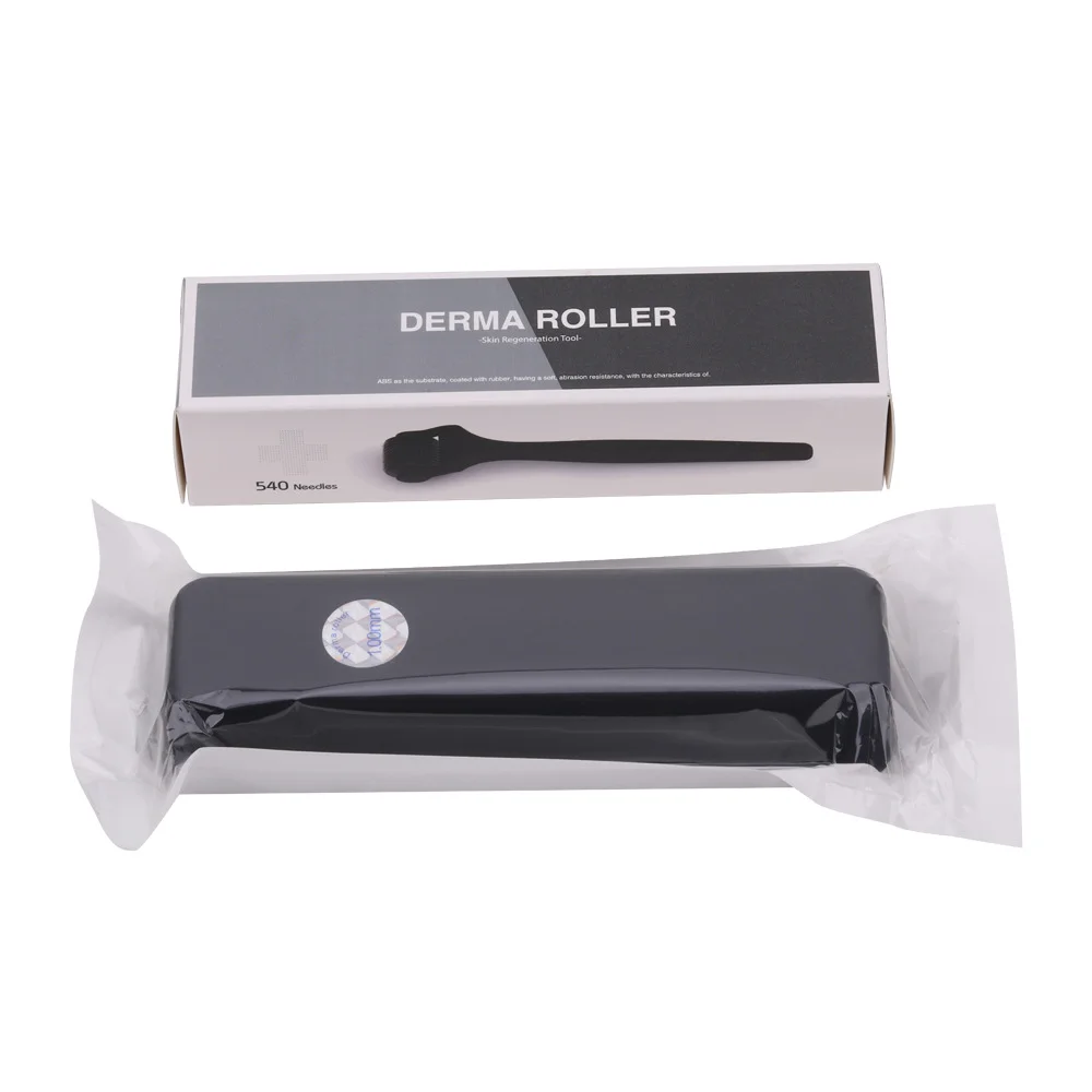 matte black microneedle skin anti ageing acne stretch marks cellulite skin 540 beard roller titanium derma roller dermaroller