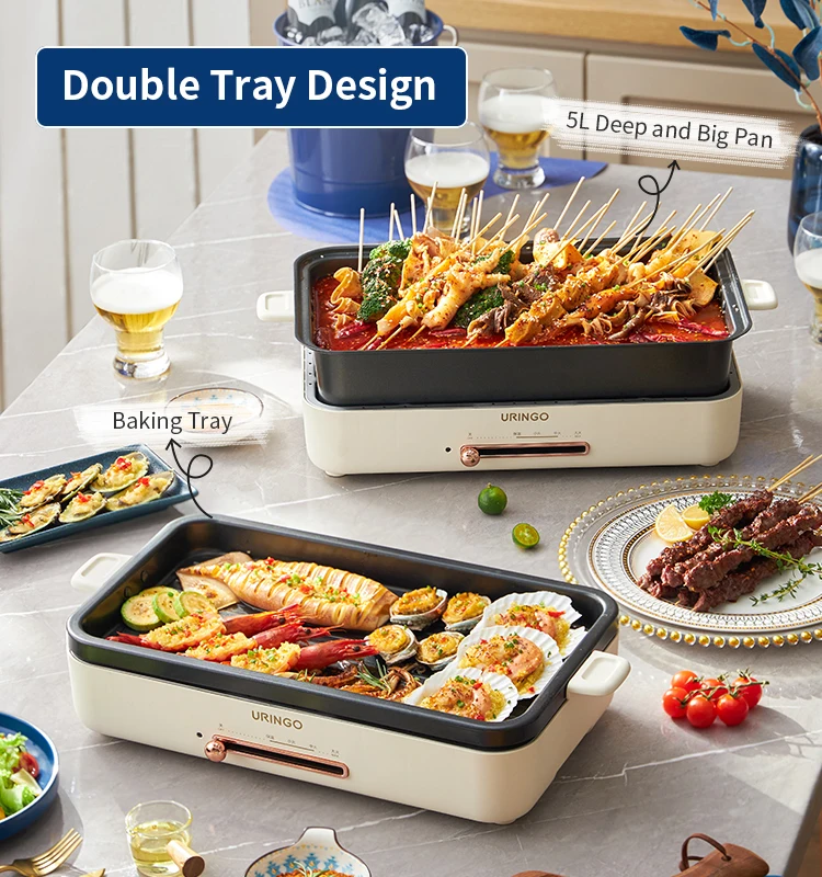 New Design 2 In 1 Bbq Hot Pot Grills Multifunctional Easy Cleaning