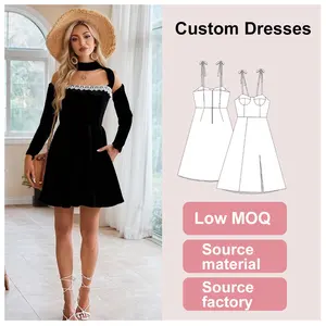 Custom Mini Gold Velvet Dresses for Women Short Gown Dress Elegant Summer Casual Party Ladies Fashion Evening Dress Clothing