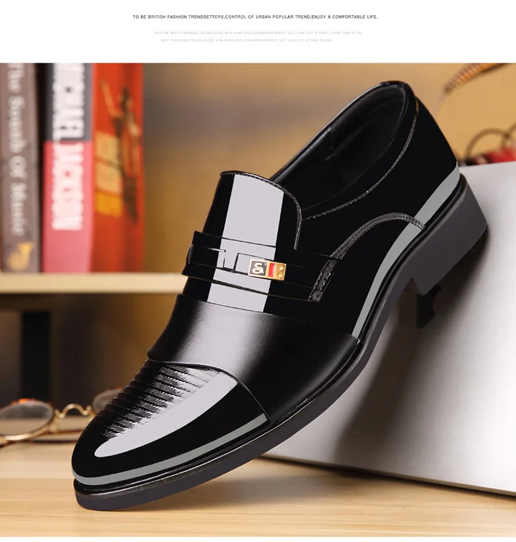 Size 37-48 British Men's Business Suit Leather Shoes Fashion Classic Single Wedding Meeting Leather Shoes