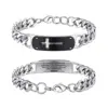Bracelet croix courbée gravée Bap
