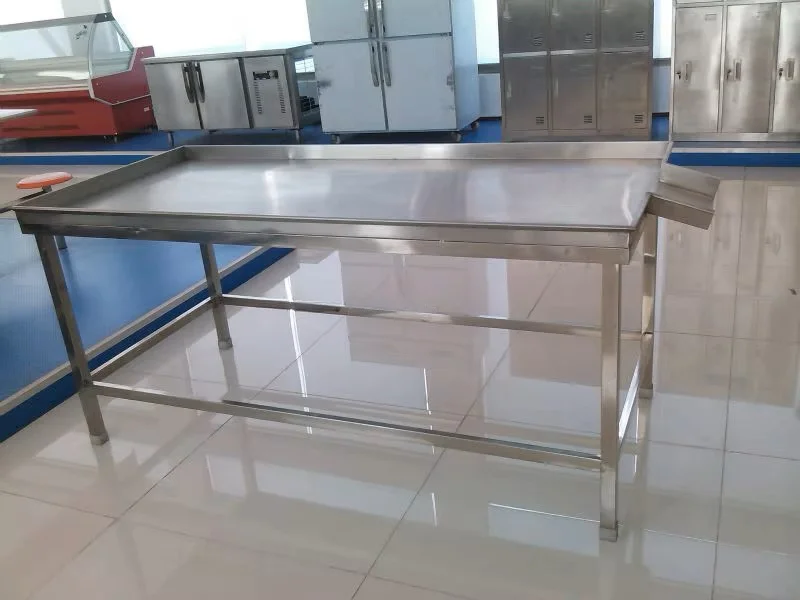 Customizable heavy-duty stainless steel workbench for slaughterhouse food processing and assembly lines