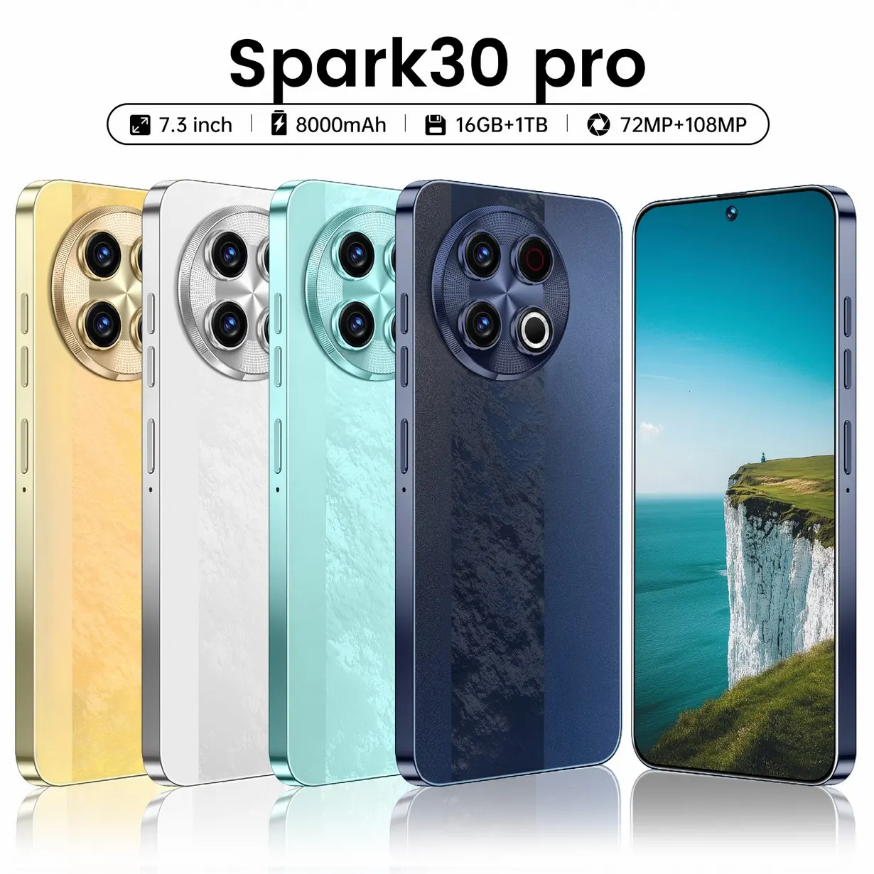 Cheap Smartphone Spark 30 Pro Android Smartphone 16gb Gaming Cell Phones Mtk 7.3inch With Fast Shipping Tecno Go 2025