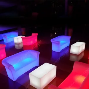 LED Garden Event Party Wedding Nightclub Sofa Glow in the Dark Furniture Modern Bar Lighting Stool Sofa Set