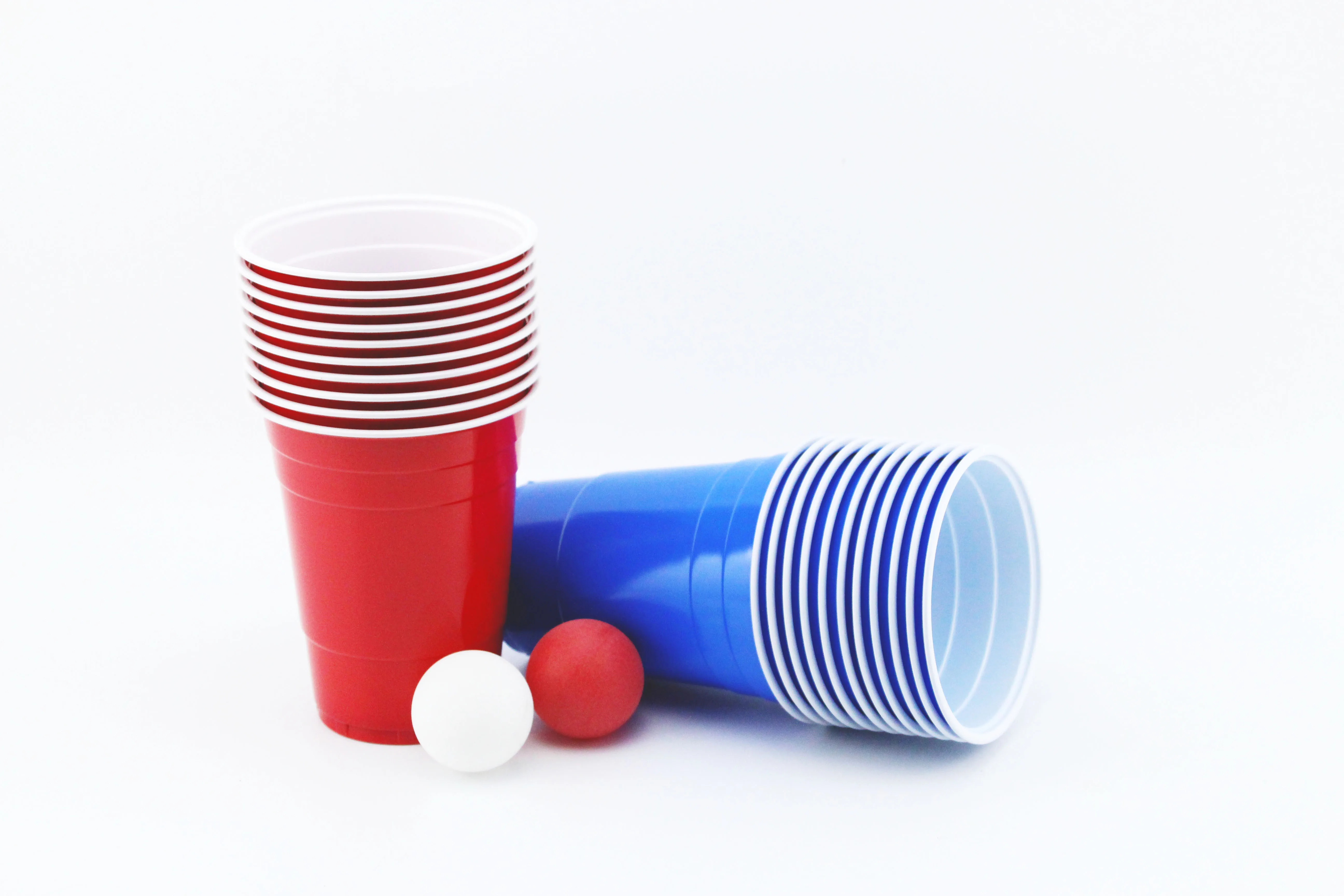 Оптовая продажа, набор пластиковых чашек и мячей для пива и понга, 16 унций