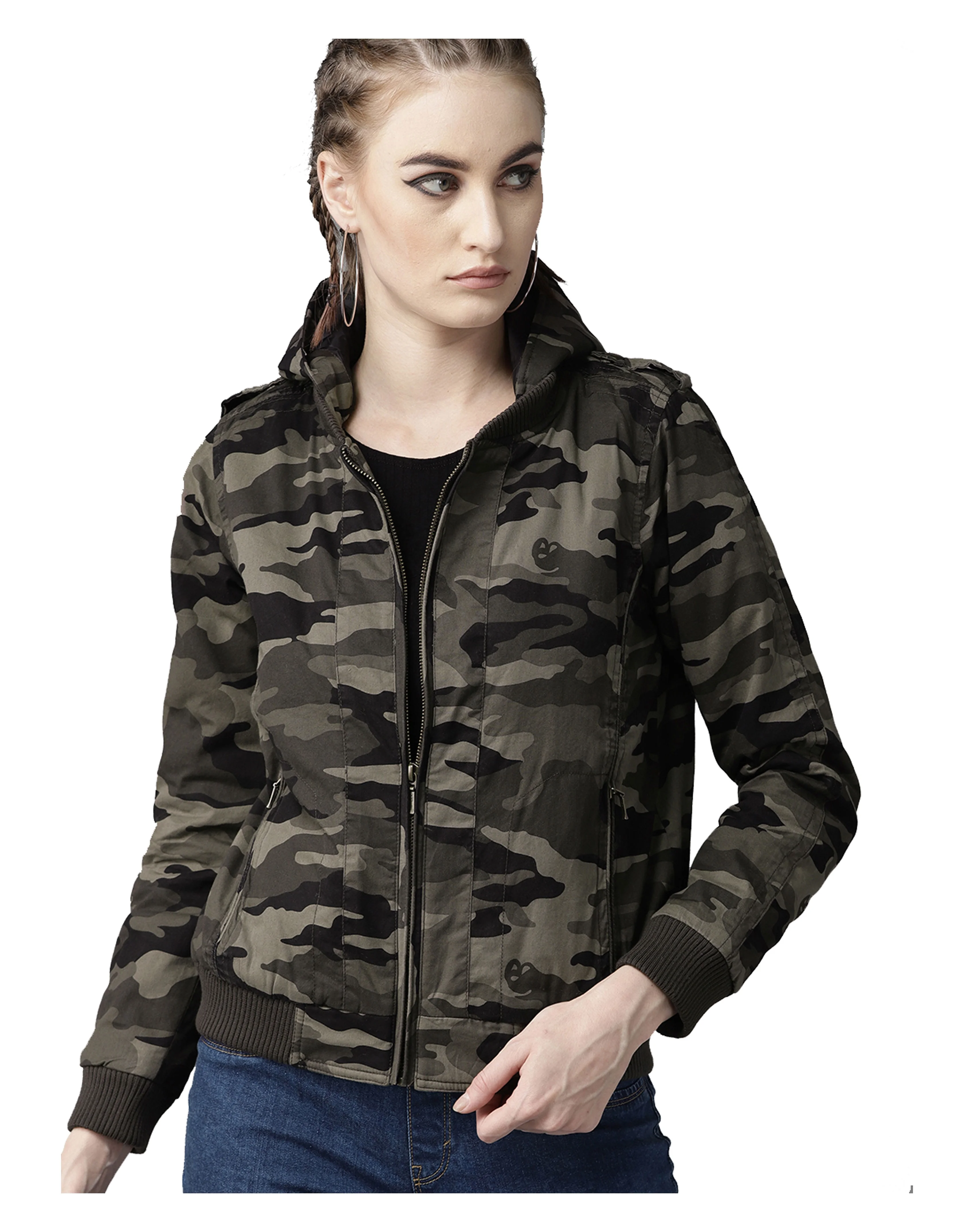 camouflage leather jacket womens