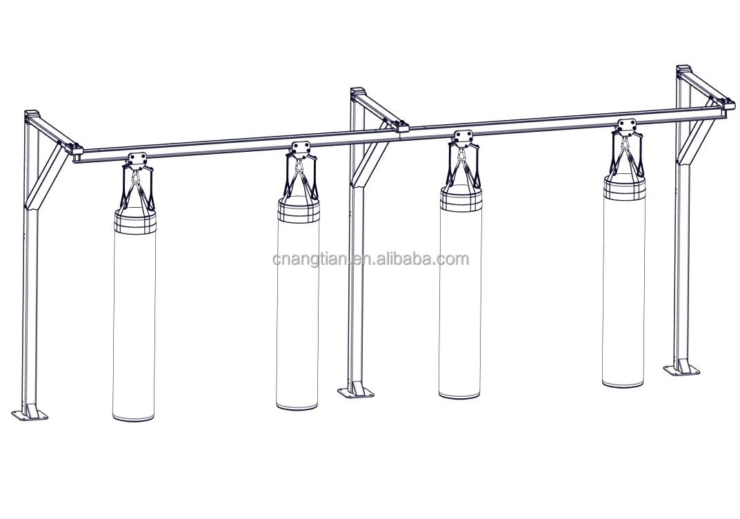 Angtian Factory Custom Rail Heavy Bags Rack With Pulley/ Rolling Mount