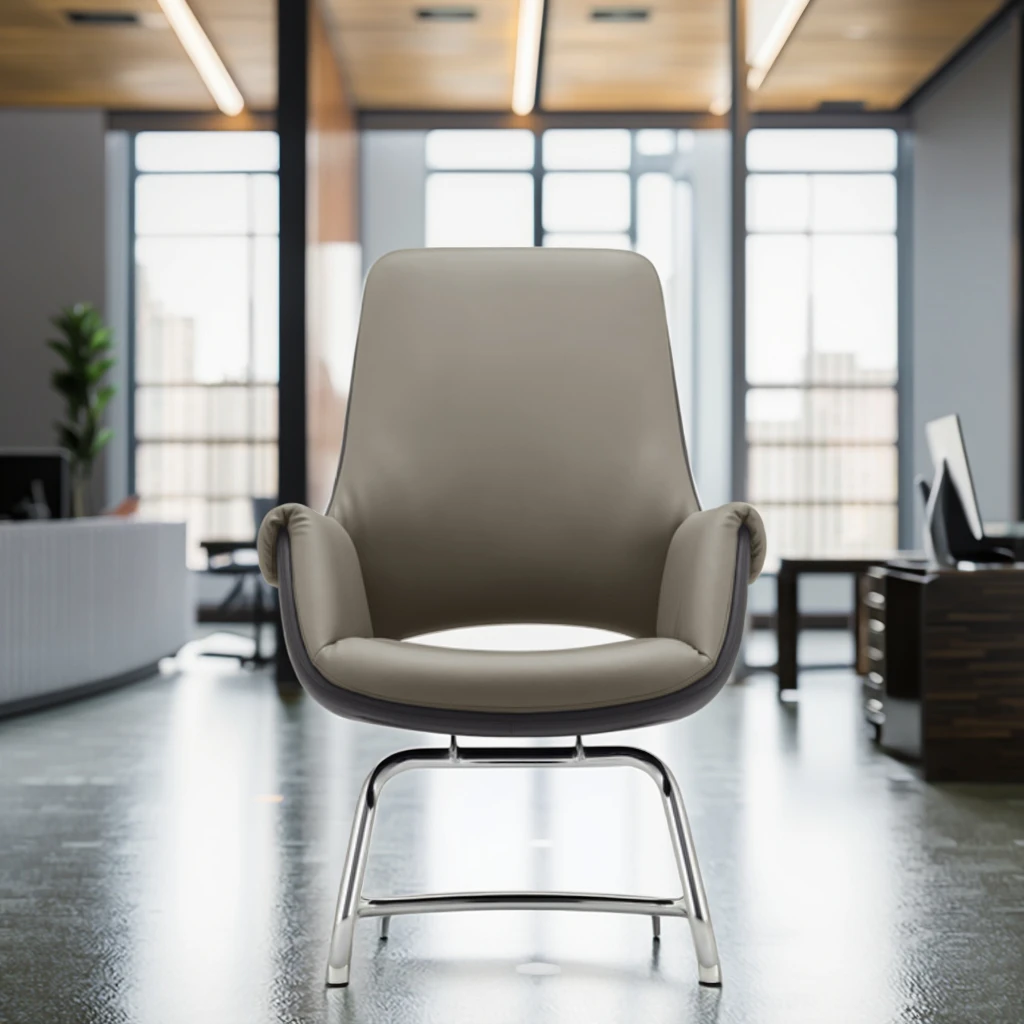 Simple Ergonomic Leather Adjustable Task Chair for Small Space 2