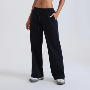 Women's Wide Leg Sweatpants Lounge Pants Drawstring Athletic Flared Leggings with Pockets