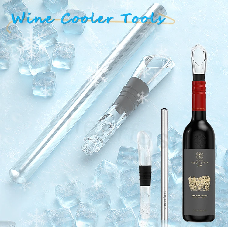 New Product 3 In 1 Metal Wine Cooler Beer Cooling Stick And Stainless