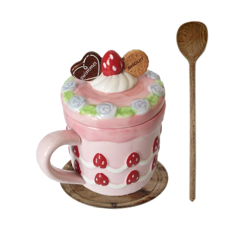 MVSR Coffee Mug Set Tea Cup Handbag Styling Ceramic Coffee Cup  Cappuccino Cup Cute Cups with Spoon, 310ml (Pink): Cup & Saucer Sets