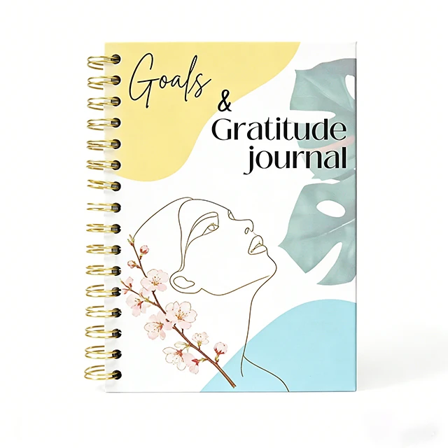 Custom Printed Goals Gratitude Journal Spiral Affirmation Journal Self Care Positivity Guided Wellness Planner Notebook