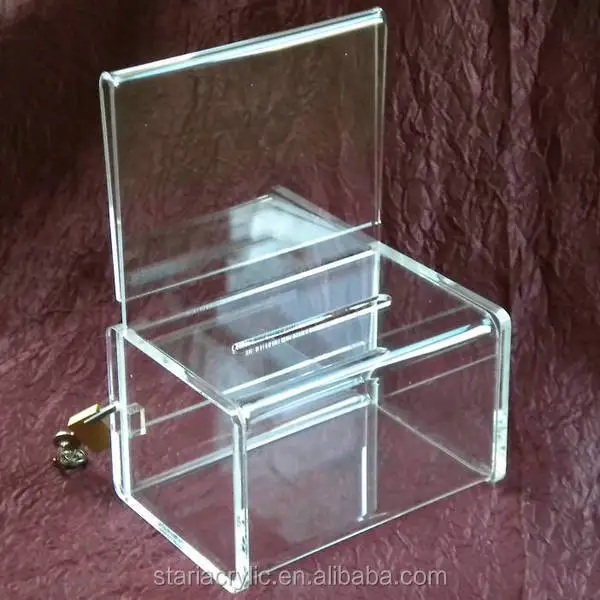 Clear Acrylic Ballot Box Money Box With 4x6 Sing Holder Buy Acrylic