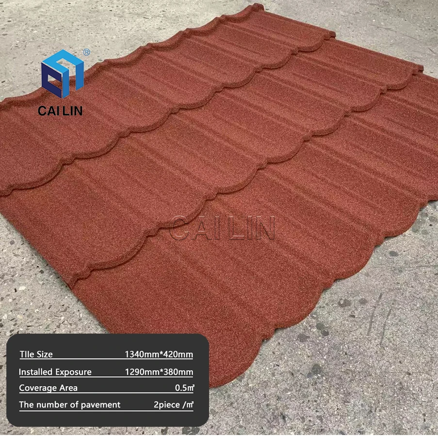 CaiLin Villa Rooftop Design Classical  Stone Coated Steel Roofing Sheet Building Material Metal Roof Tiles
