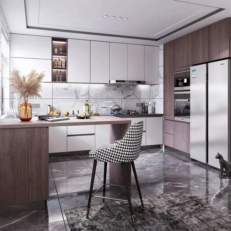 Modern Open Plan Design Small Kitchen Cabinet in Pakistan