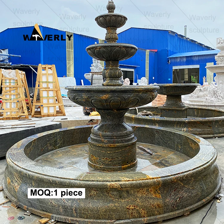 Waverly Granite Water Fountain Outdoor Garden Waterfall Antique Cast