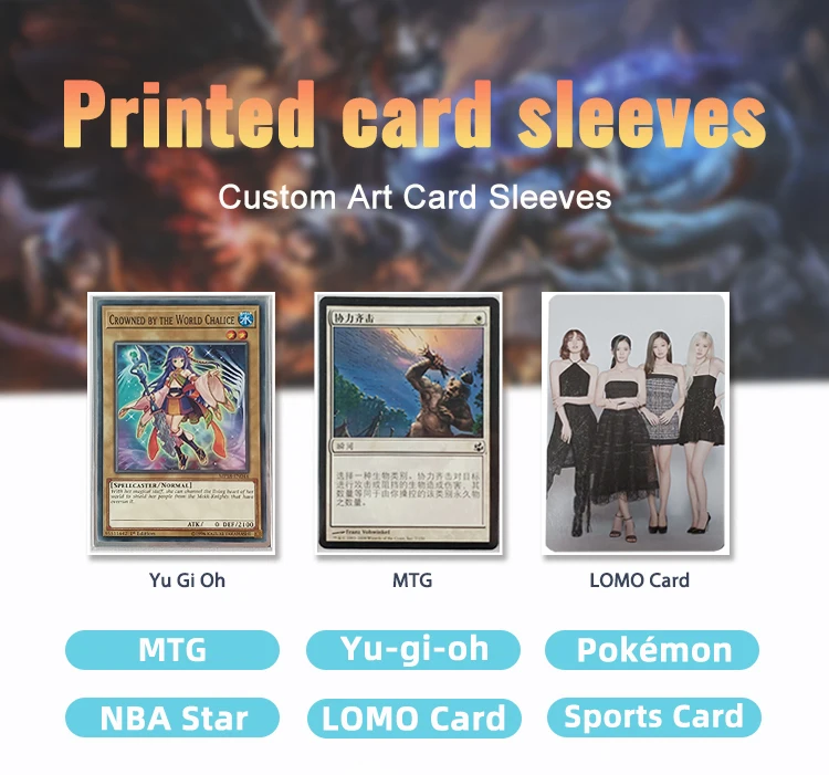 Custom Borders Clear Plastic Card Sleeves Yugioh Art Card Sleeves Mtg Game Card Printing