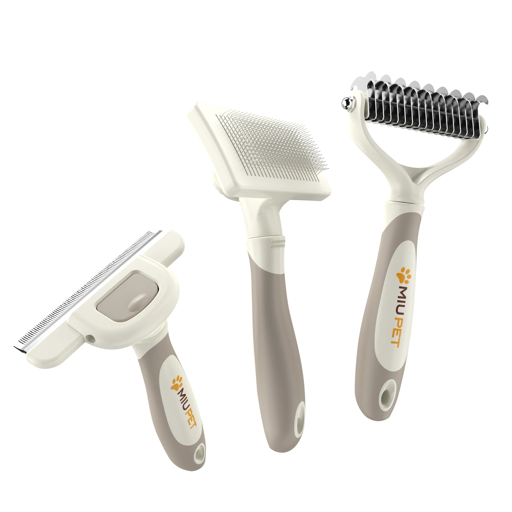 Professional Long Haired Dog Grooming Kit Cat Grooming Brush Dog Shedding Brush and Self Clean Slicker Brush