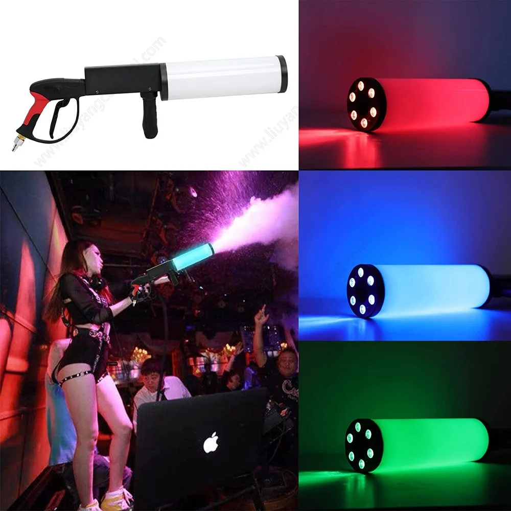 Canon à CO2 LED Pour Fêtes - Effet Fumée Coloré - Portable Sans électricité - Pour Bars Et événements