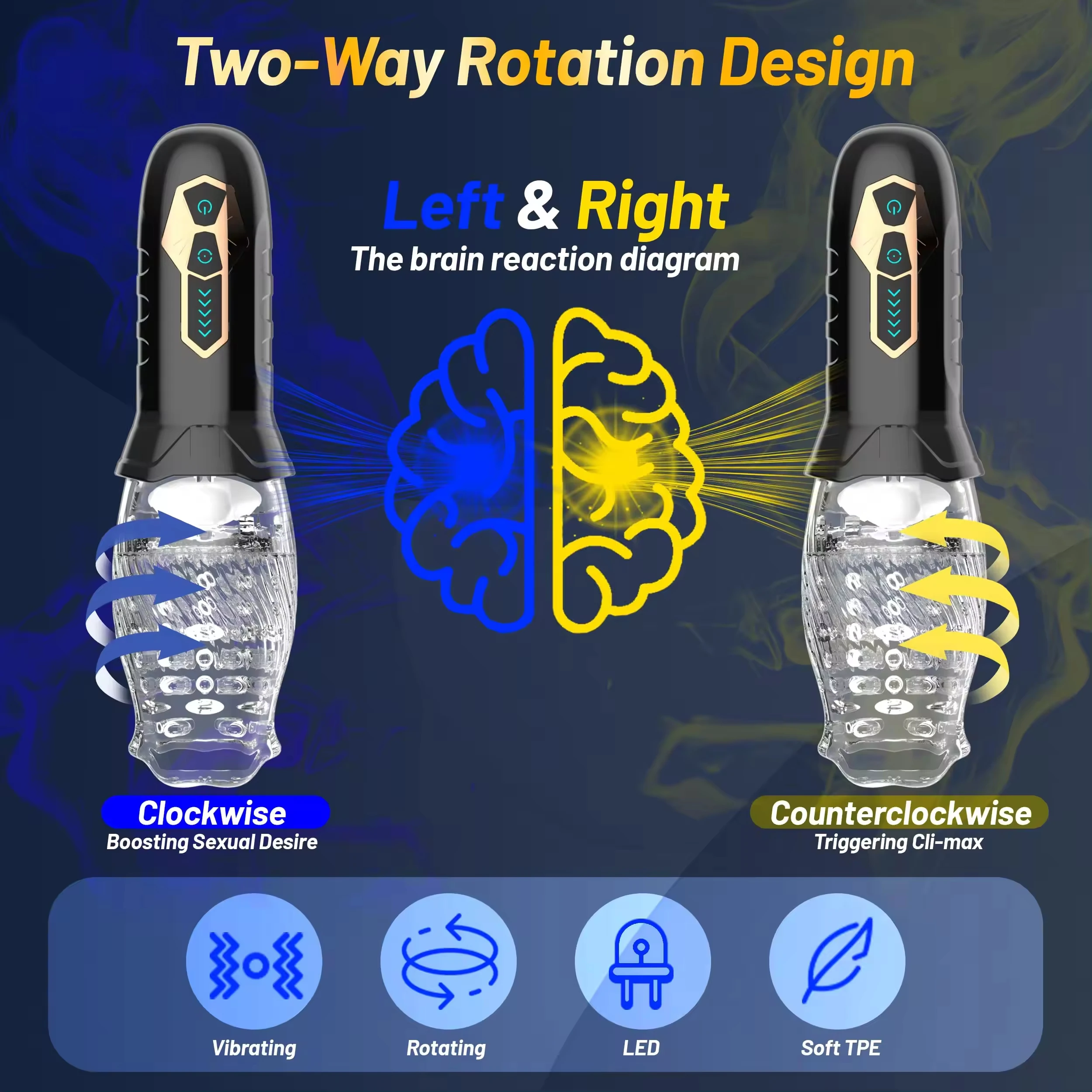 3000 Rotating Vibrator Masturbator Cup Men's Sex Toys for Penis Glans Massage Premium Male Masturbator Sex Toy 3000 Rotating Vibrator Masturbator Cup Men's Sex Toys for Penis Glans Massage Premium Male Masturbator Sex Toy