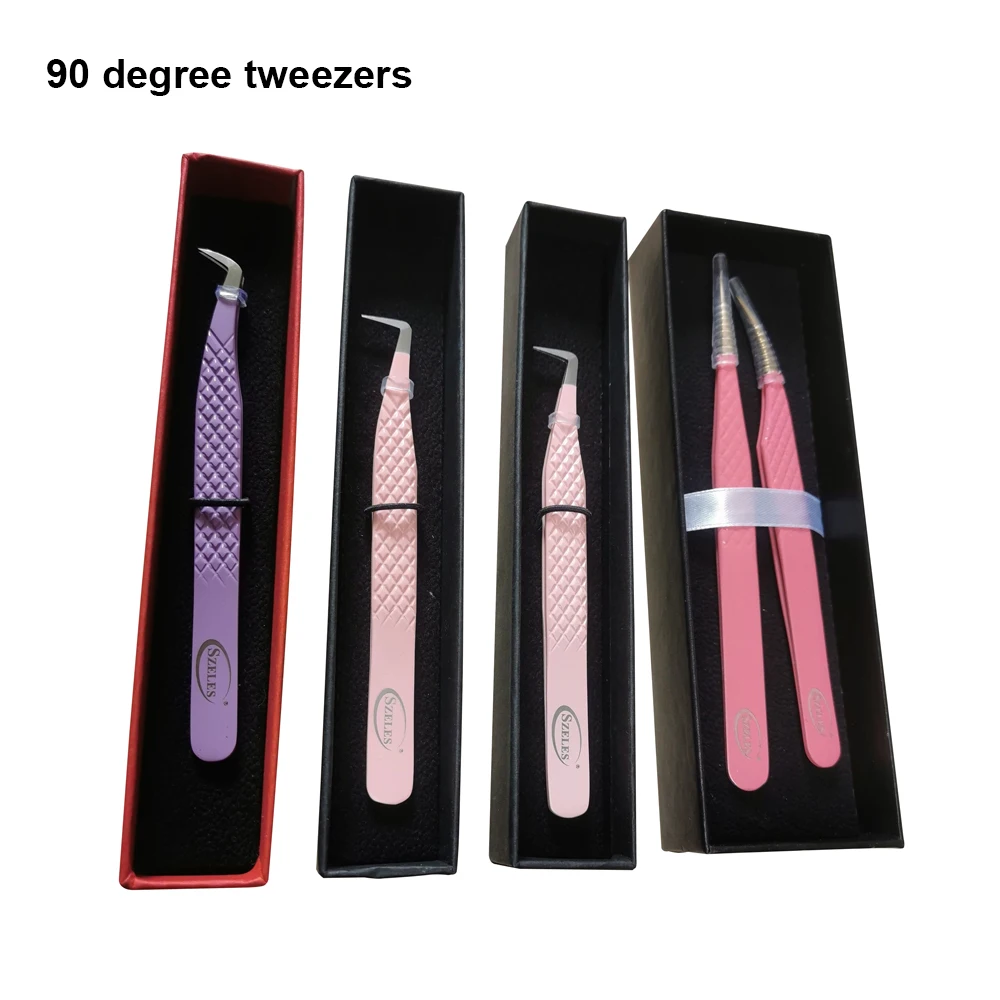 Free Custom Logo Laah Tweezers Volume 90 Degree Private Label Eyebrow