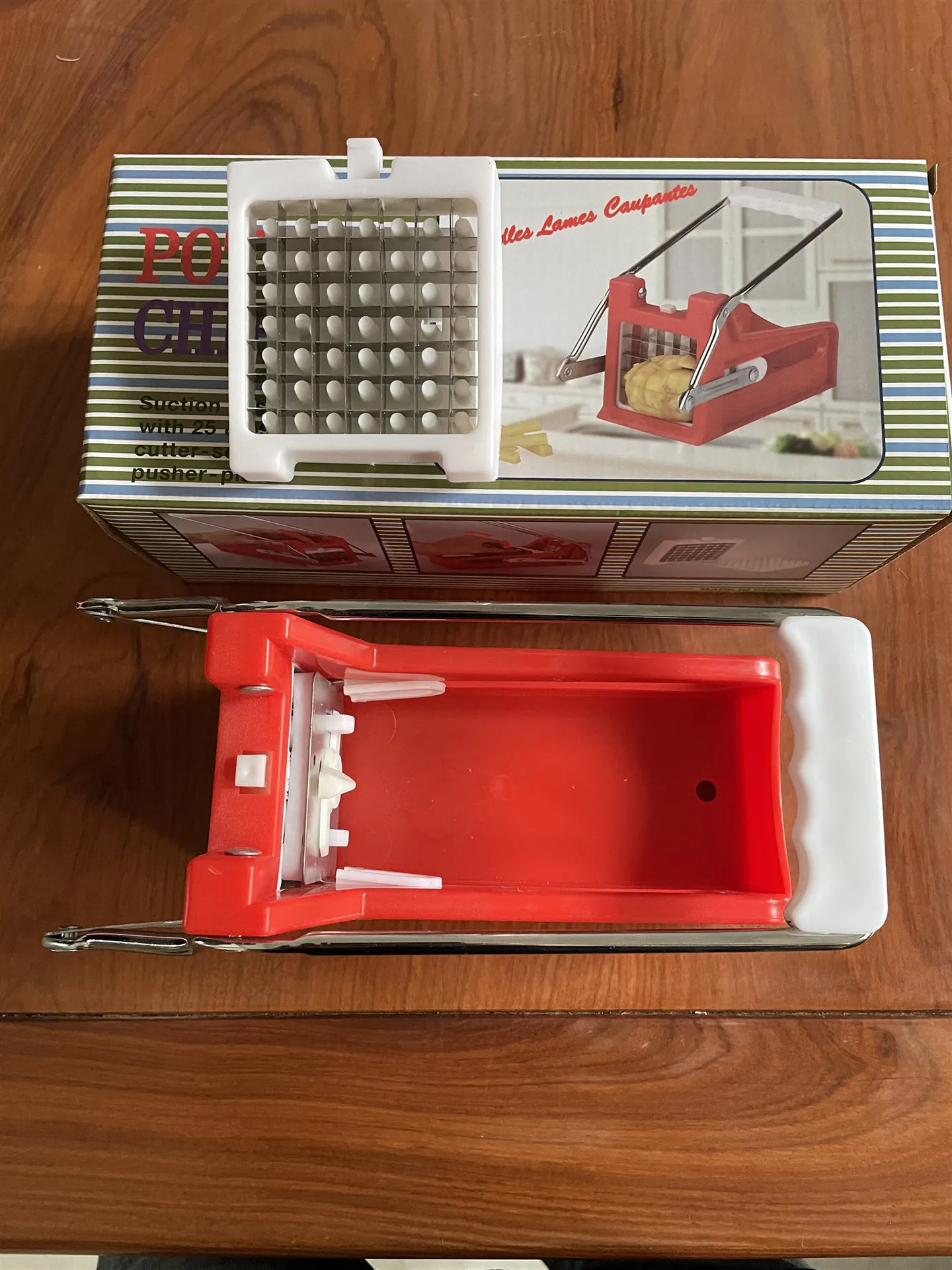 aa444家用法国工具薯片切碎机法国炒菜切片机不锈钢手动马铃薯切片机