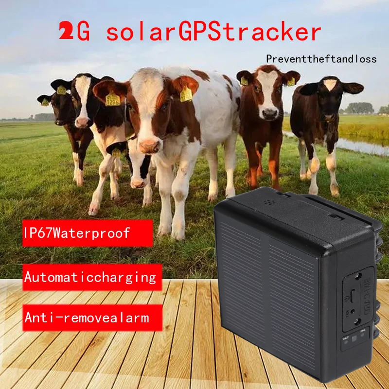 2g GPS Tracking Device for Animals Solar Pet Panel Powered GPS Dog Collar Tracker