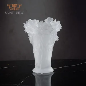 2022 New Idea Romantic Sakura Flower Wedding Decor Mubkhar Bakhoor Glass Crystal Incense Burner