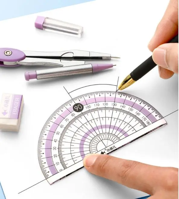 Компас линейка Набор из 7 предметов милые студенческие канцелярские принадлежности