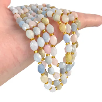 Wholesale 6X8mm Semi-precious Natural Mineral Gemstone Oval Shape Faceted Loose Beads Natural Crystal Beads Handmade