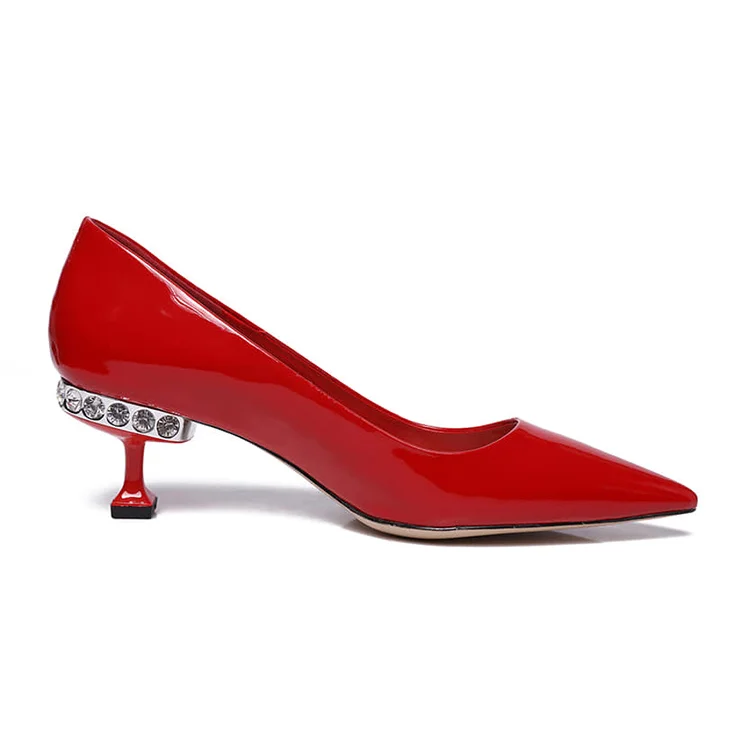 New Design Luxury Red Women Low Heel Dress Shoes Thin Covered Mules Heel  Shoes Sexy Women Pumps