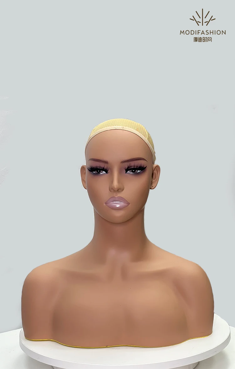 Realistic Female Mannequin Head With Shoulders Display Manikin Head