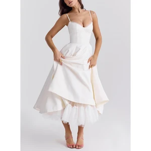 Wholesale Fashion Latest Design Custom Summer Casual Midi Sexy Dress for Clothing Women Elegant Lace Dress Manufacturers