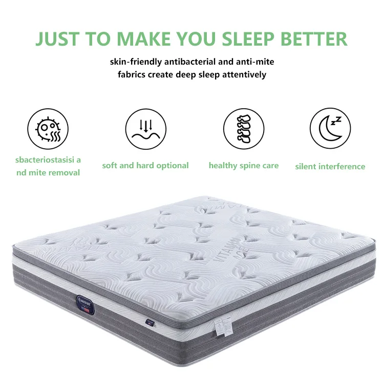 Oem/odm Hotel Luxury Queen King Size Pillow Top Memory Foam Natural