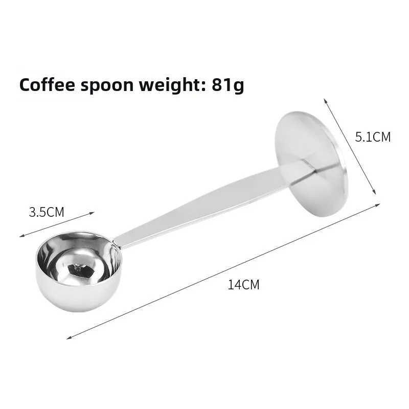 Stainless Steel Coffee Spoon Set Sugar and Powder 2 in 1 Bean Spoon with Measuring Spoon Stand