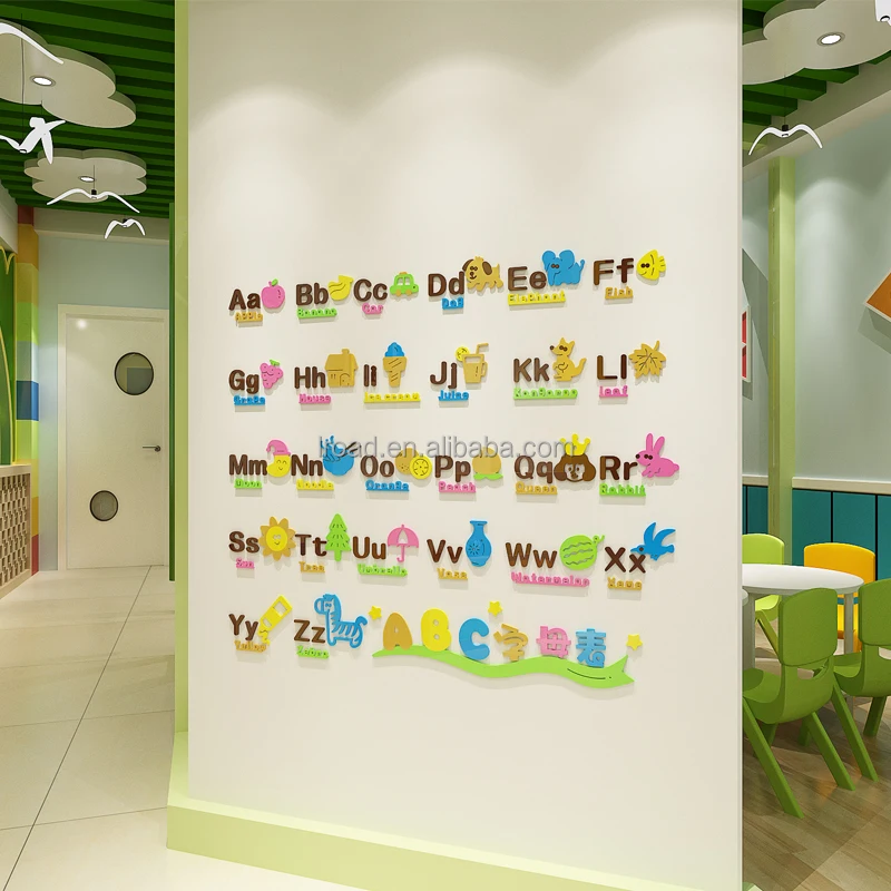 Stickers Muraux DECOWALL DS-8044, Chiffres De L'alphabet Animal, Autocollants De Couleur Pour Enfants, Amovibles Pour Décorer Une Salle De Classe Abc, éducatif - France