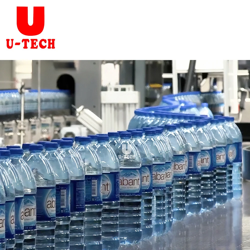 Zhangjiagang  U TECH Automatic Washing Machine and Plastic Bottle Filler Pet Water Capping Packing Line