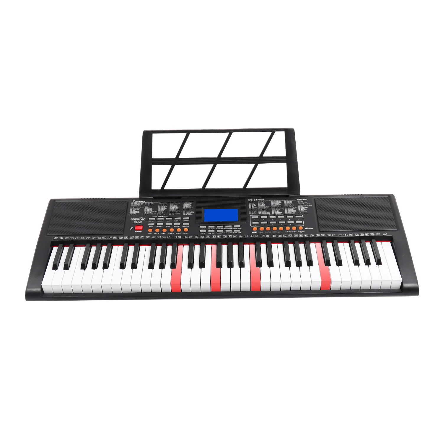Portable 61 Keys Digital Piano LCD Screen Piano Keyboard Electronic Organ Musical Instrument with MIDI and MP3 for Beginners