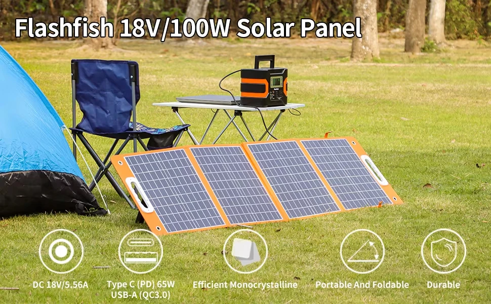 Schnellladefähiges, tragbares und faltbares Solarpanel-Set (18 V, 100 W/200 W) im Kofferformat – ideal für Camping_voghion.com