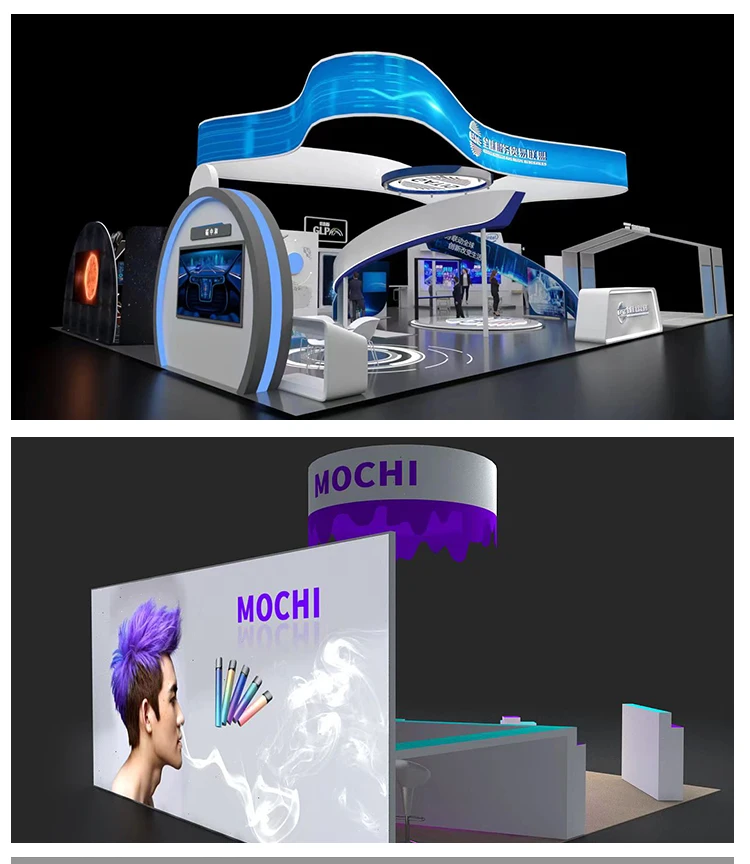 10x10 fashion design reusable aluminum seg tradeshow modular expo led backlit exhibition lighting trade show display booth