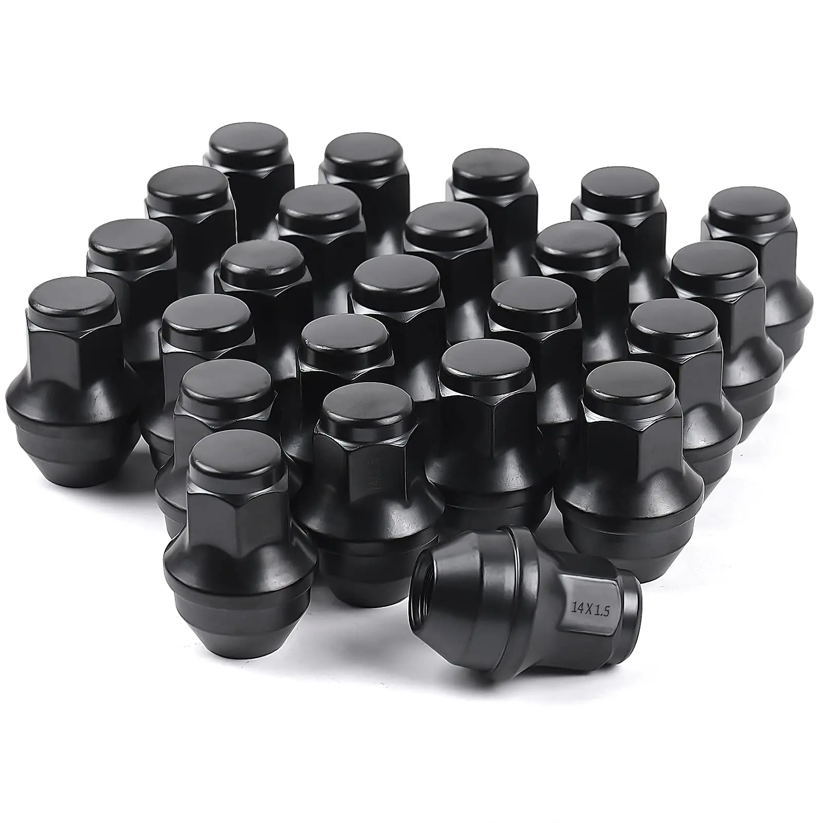 Mikkuppa 24pcs Black Lug Nut 14x1.5 Thread With 21mm(13/16") Hex